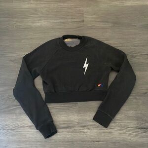 Aviator Nation Bolt 2 Cropped Crew Sweatshirt